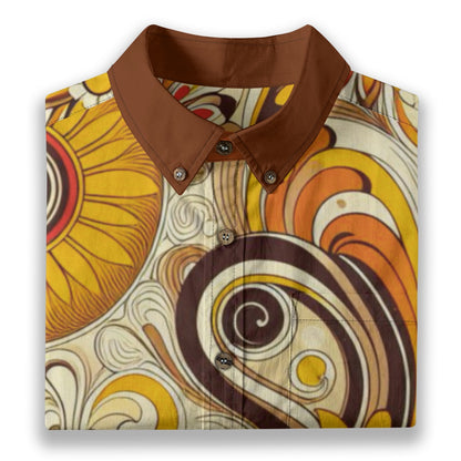 “Retro Paisley” Men's Breathable Cotton Shirt|125GSM