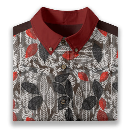“Foliage Flush” Men's Breathable Cotton Shirt|125GSM