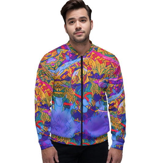 “Cerulean Spectrum” Unisex Bomber Jacket