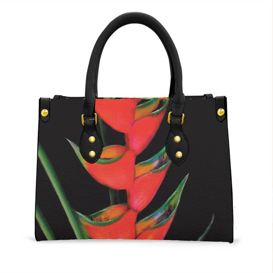 “Heliconia” Women's Tote Bag With Black Handle