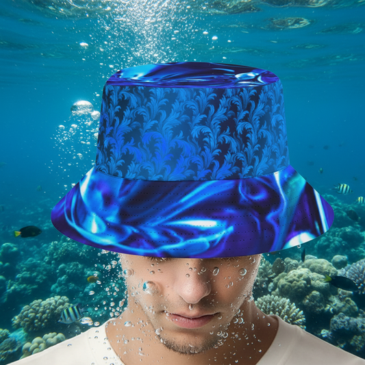 “Blue Glass Wave” Bucket Hat