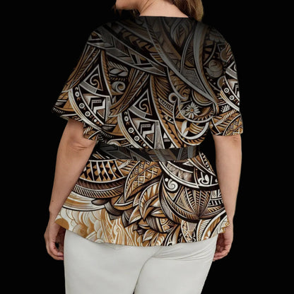 “Earthen Echoes” Women's Wrap Blouse