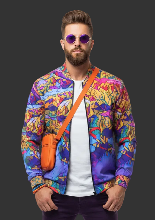 “Cerulean Spectrum” Unisex Bomber Jacket