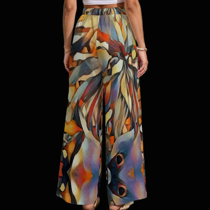 “Outback Hues “ Women's Lightweight Wide-Leg Pants With Pockets