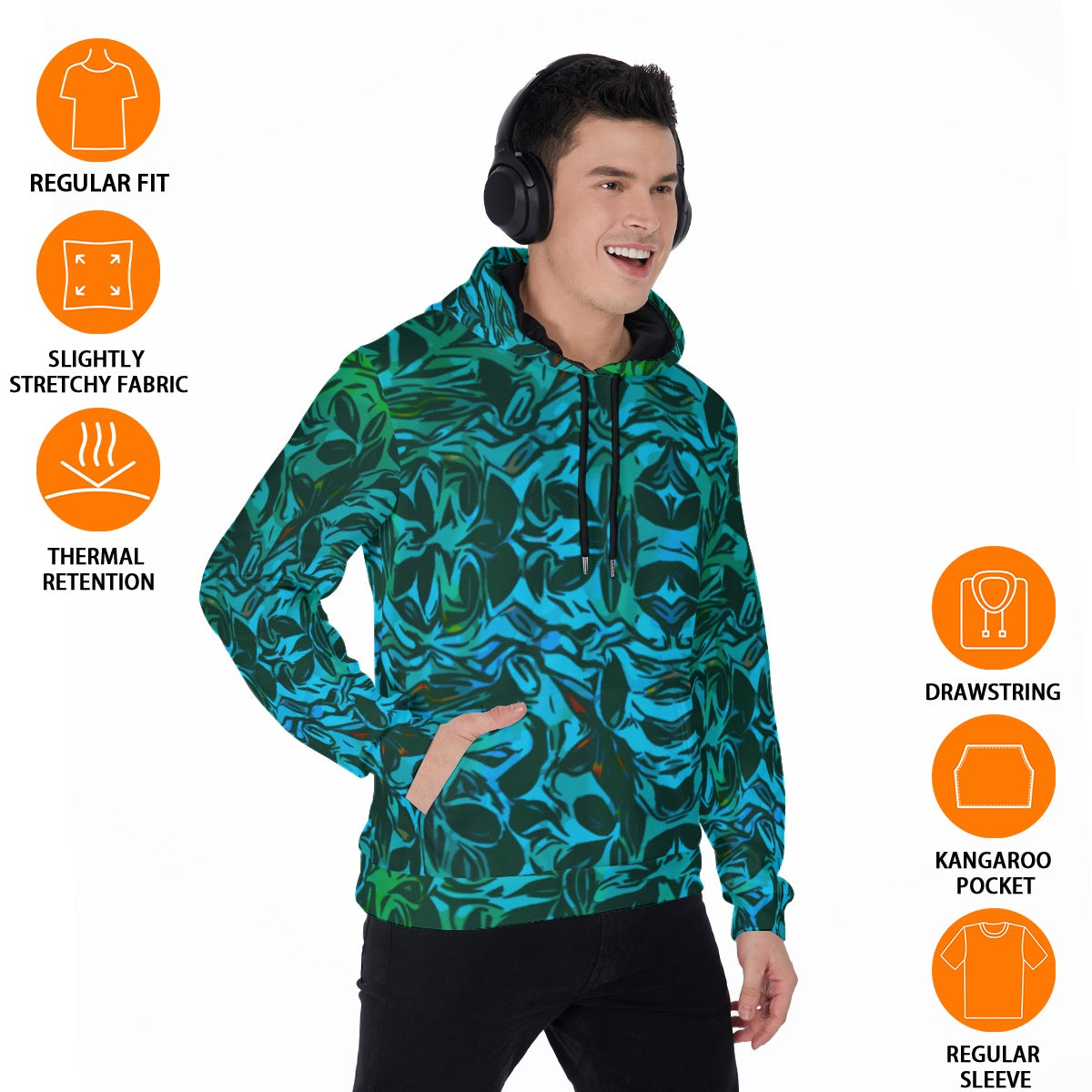 “Tribal Oceanic” Men's Thicken Pullover Hoodie