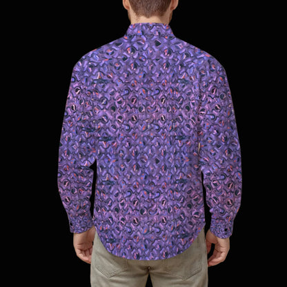 “Nexus” Purple-Men's Slim Fit Long Sleeve Shirt