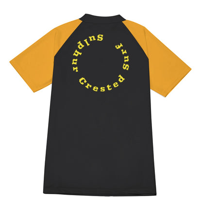 “Sulphur Crested Surf” Men's Tight Surf Clothing With Half Sleeves