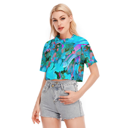 “Aqua Flora” Women's Cropped T-shirt | 190GSM Cotton