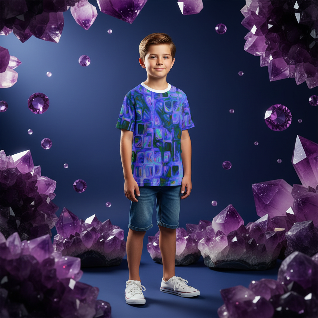 “Amethyst” Children's Round Neck T-Shirt|145GSM Birdseye