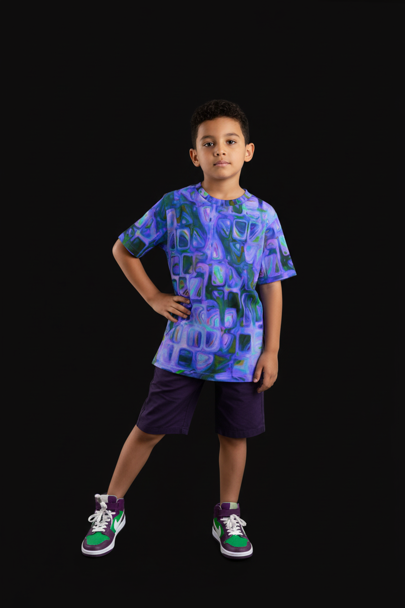“Amethyst” Children's Round Neck T-Shirt|145GSM Birdseye