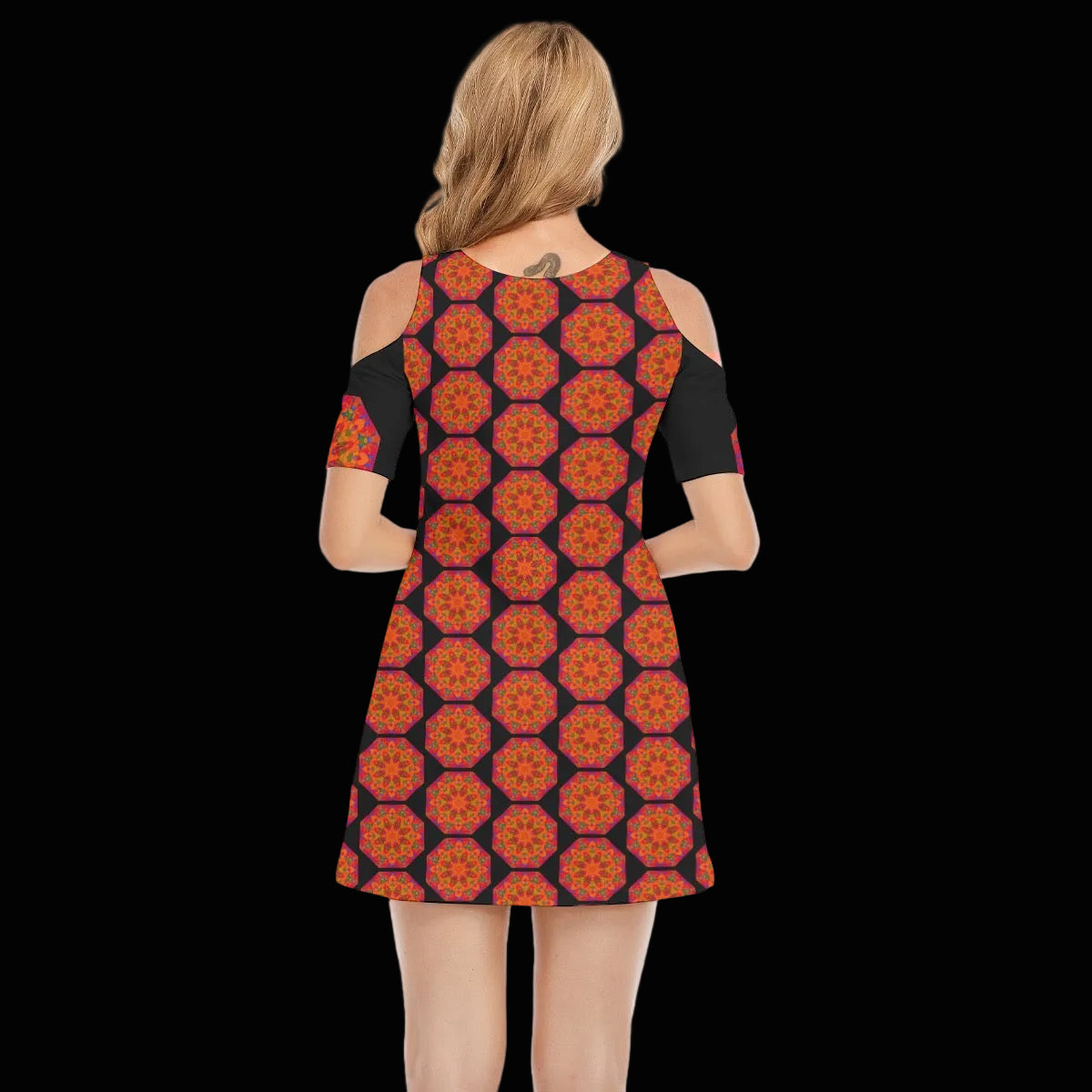 “Warm Hexa” Women's Cold Shoulder Dress | 190GSM Cotton