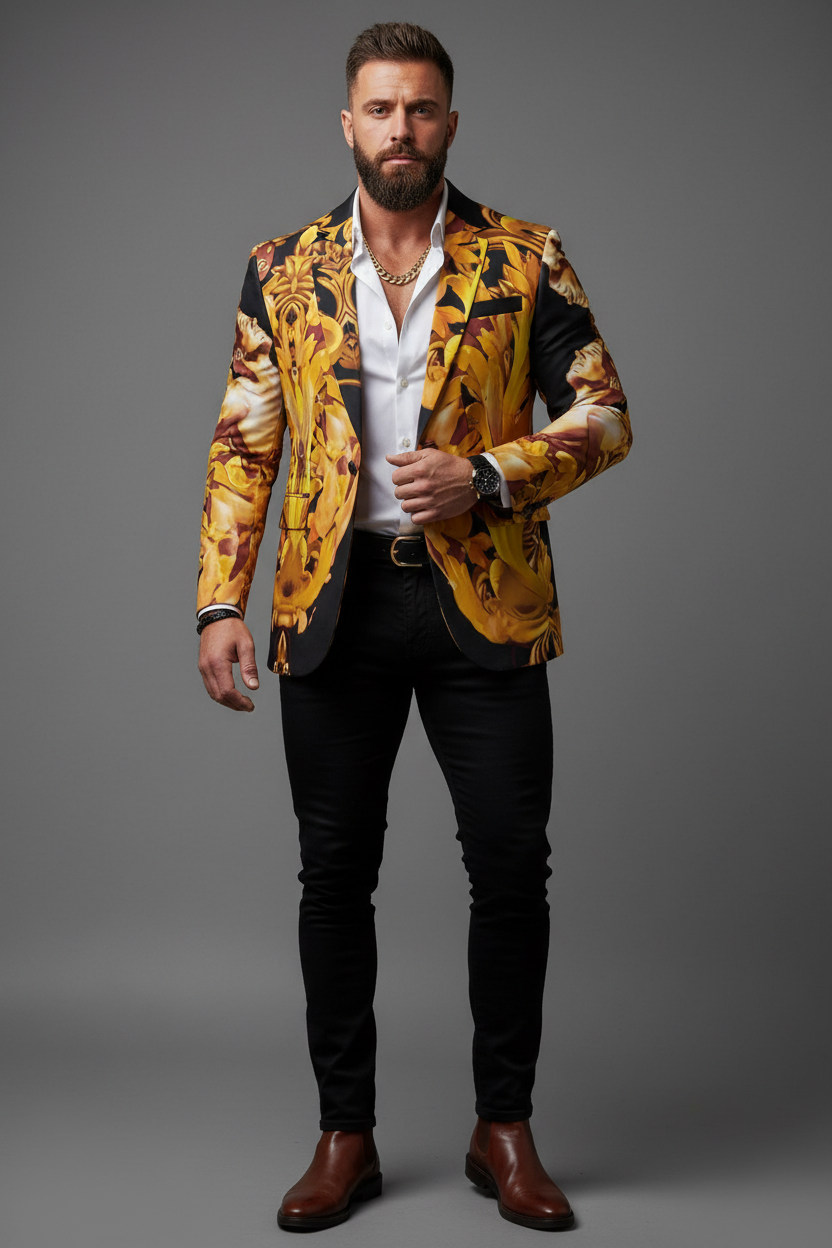 “Botanica” Men's Casual Flat Lapel Collar Blazer | 245GSM Cotton