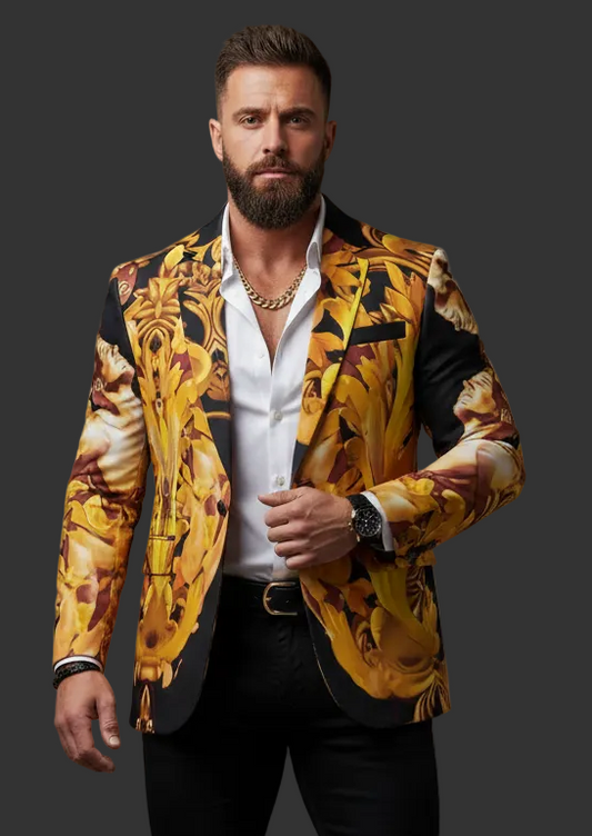 “Botanica” Men's Casual Flat Lapel Collar Blazer | 245GSM Cotton