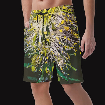 “White Bottlebrush” Men's Casual Short Pants
