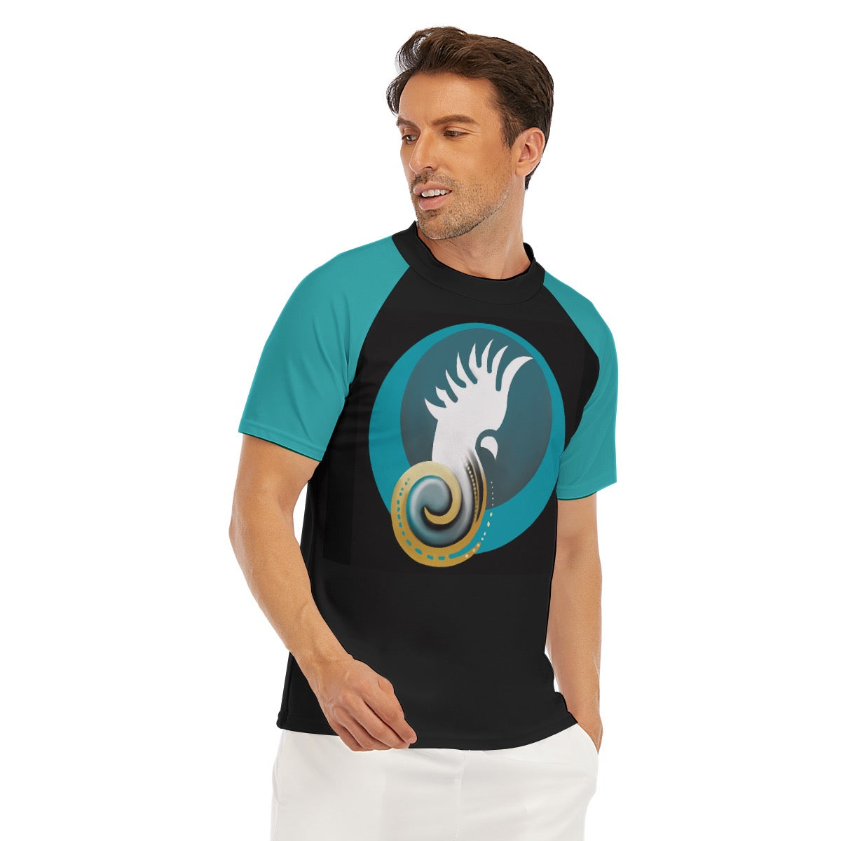 “Sulphur Crested Surf” Men's Tight Surf Clothing With Half Sleeves