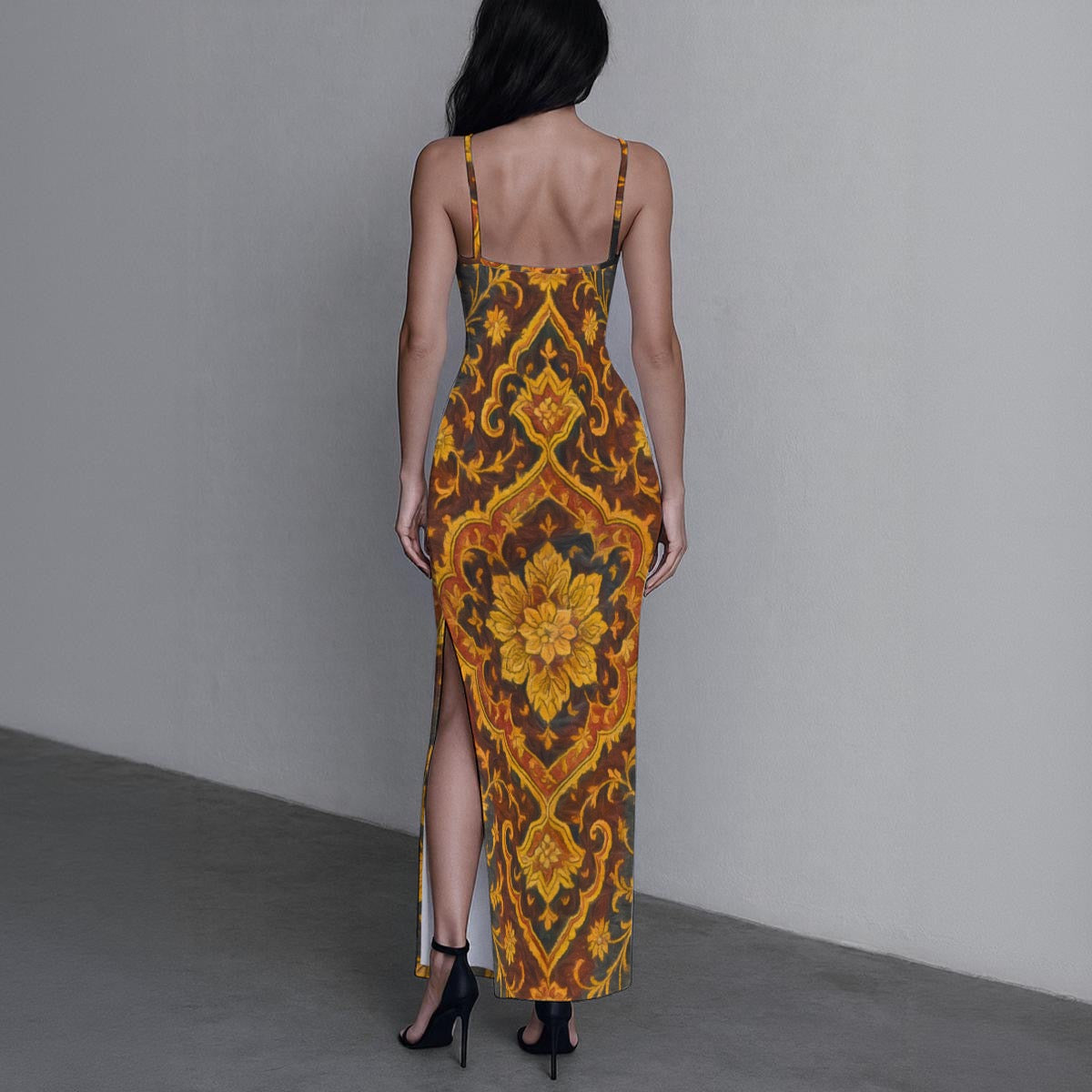 “Persian Garden” Women's Long Dress with Slit
