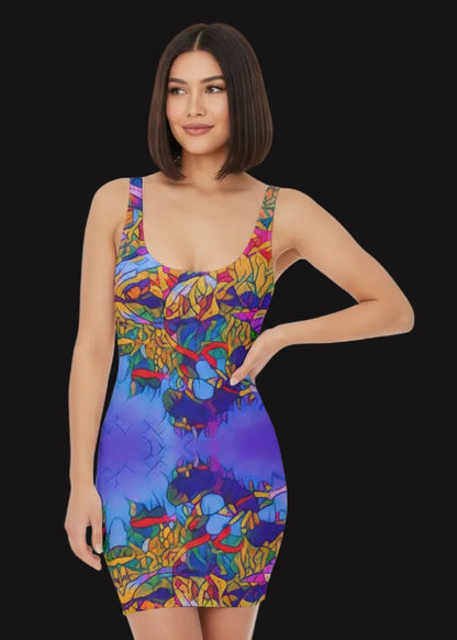 “Cerulean Spectrum” Women's Bodycon Dress