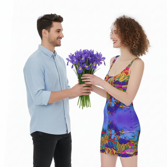 “Cerulean Spectrum” Women's Bodycon Dress