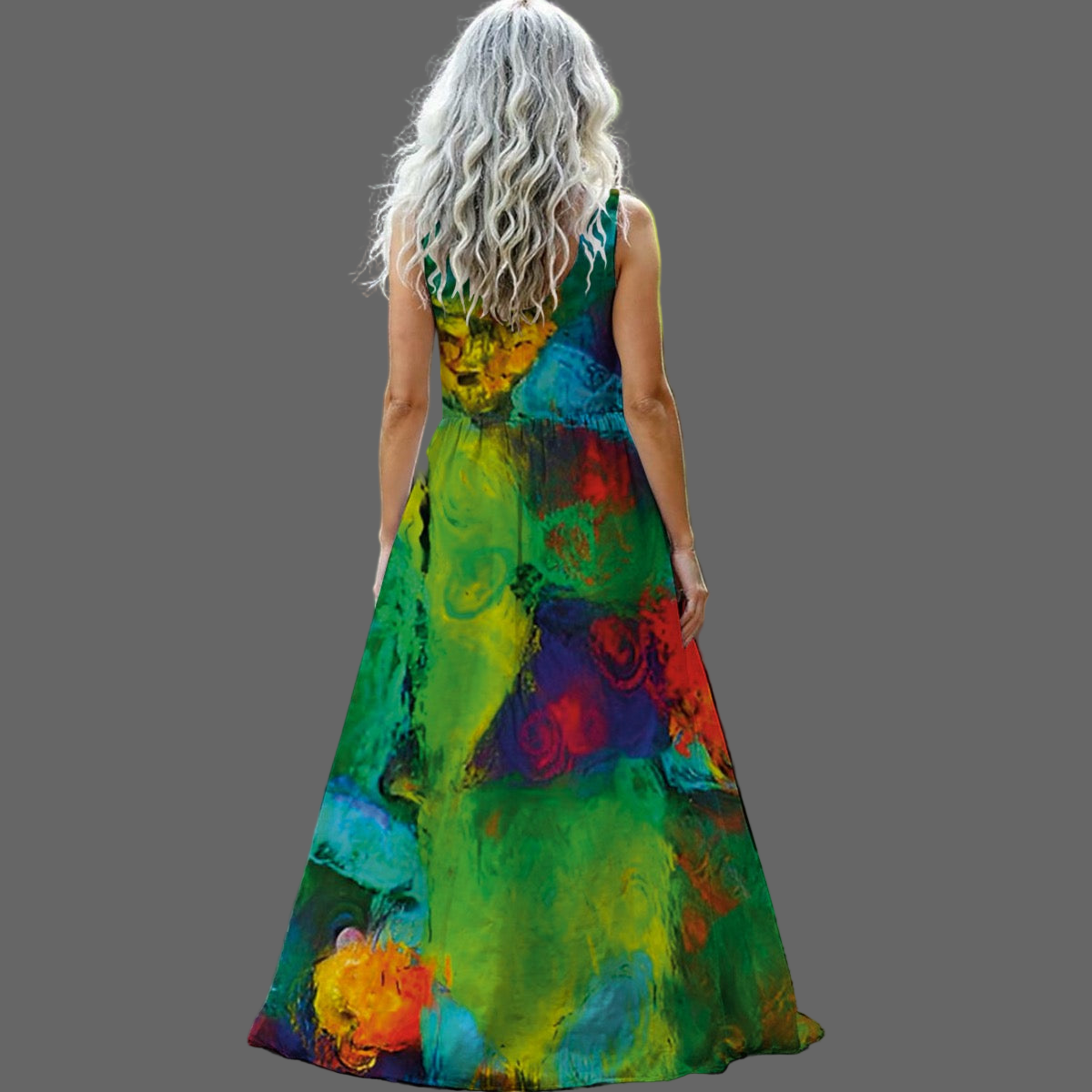 “Verdant Dream”  Women’s Sleeveless Maxi Dress