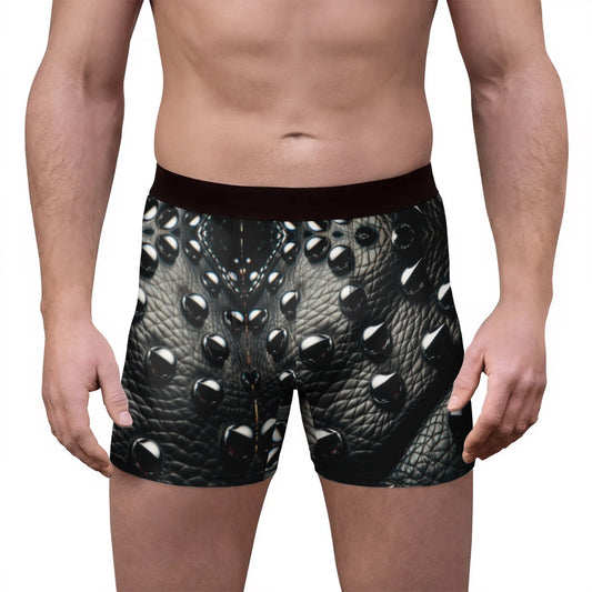 “Studded Leather” Print Men's Stretch Boxer Briefs