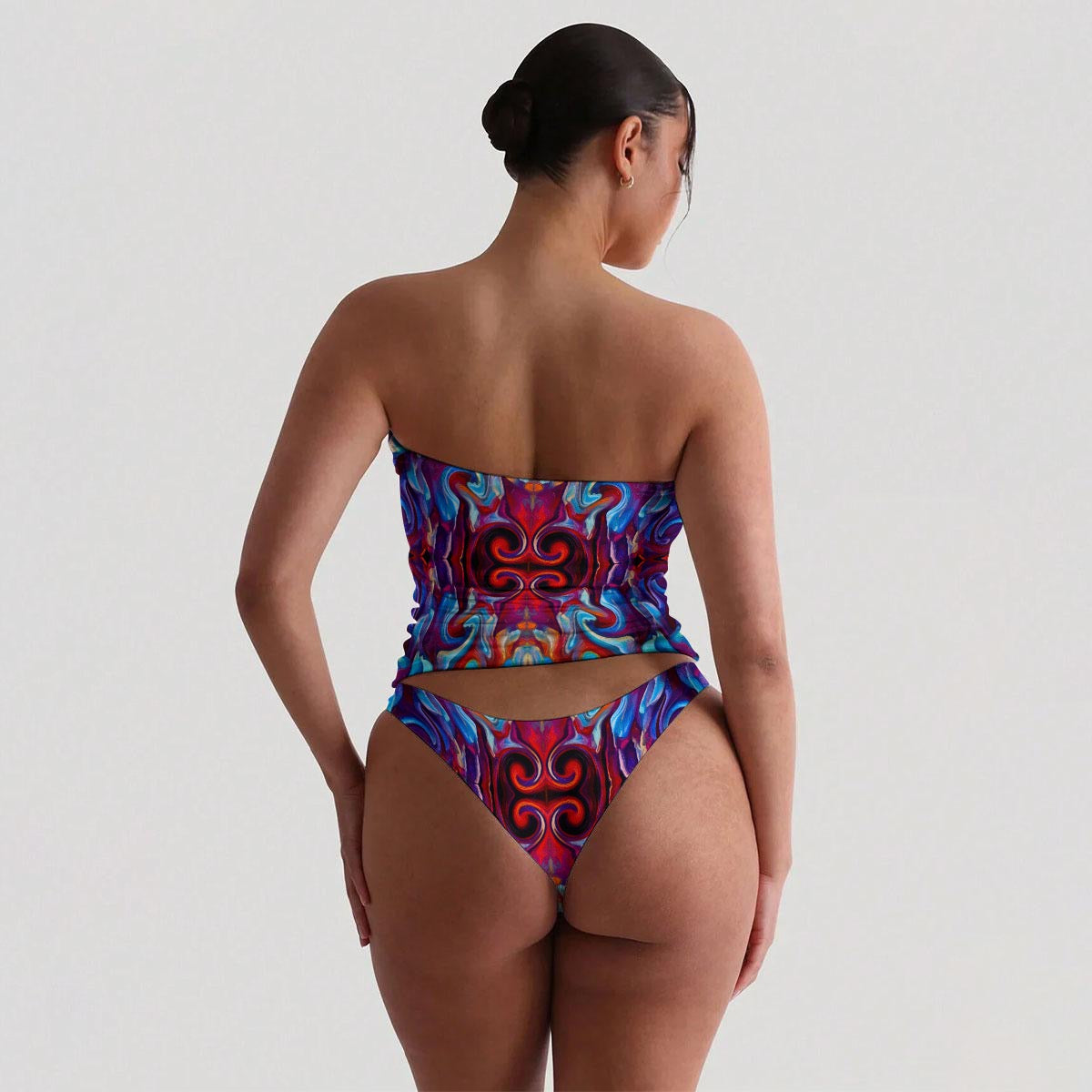 “Aurora Flare” Women's Strapless Tube Top Set