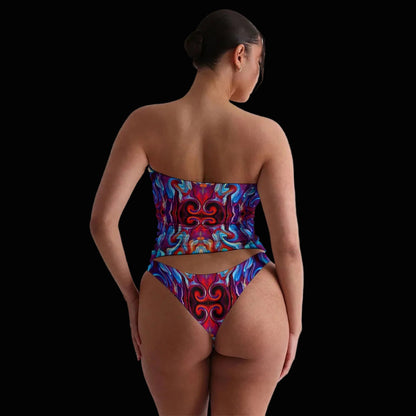 “Aurora Flare” Women's Strapless Tube Top Set