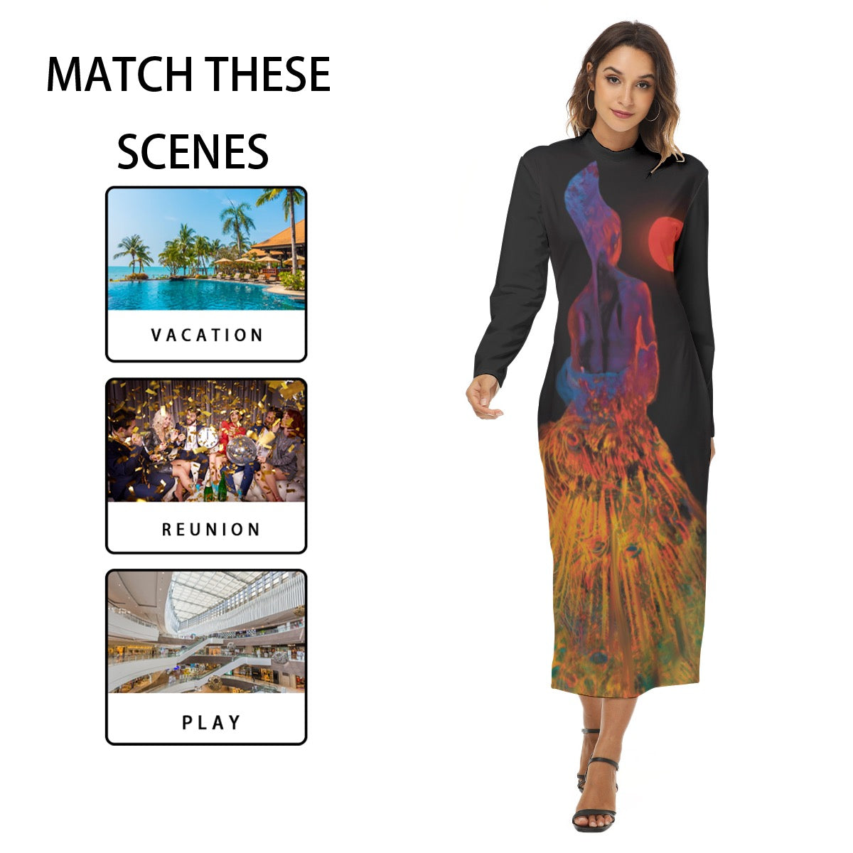 “Blood Moon” Women's Hip Dress