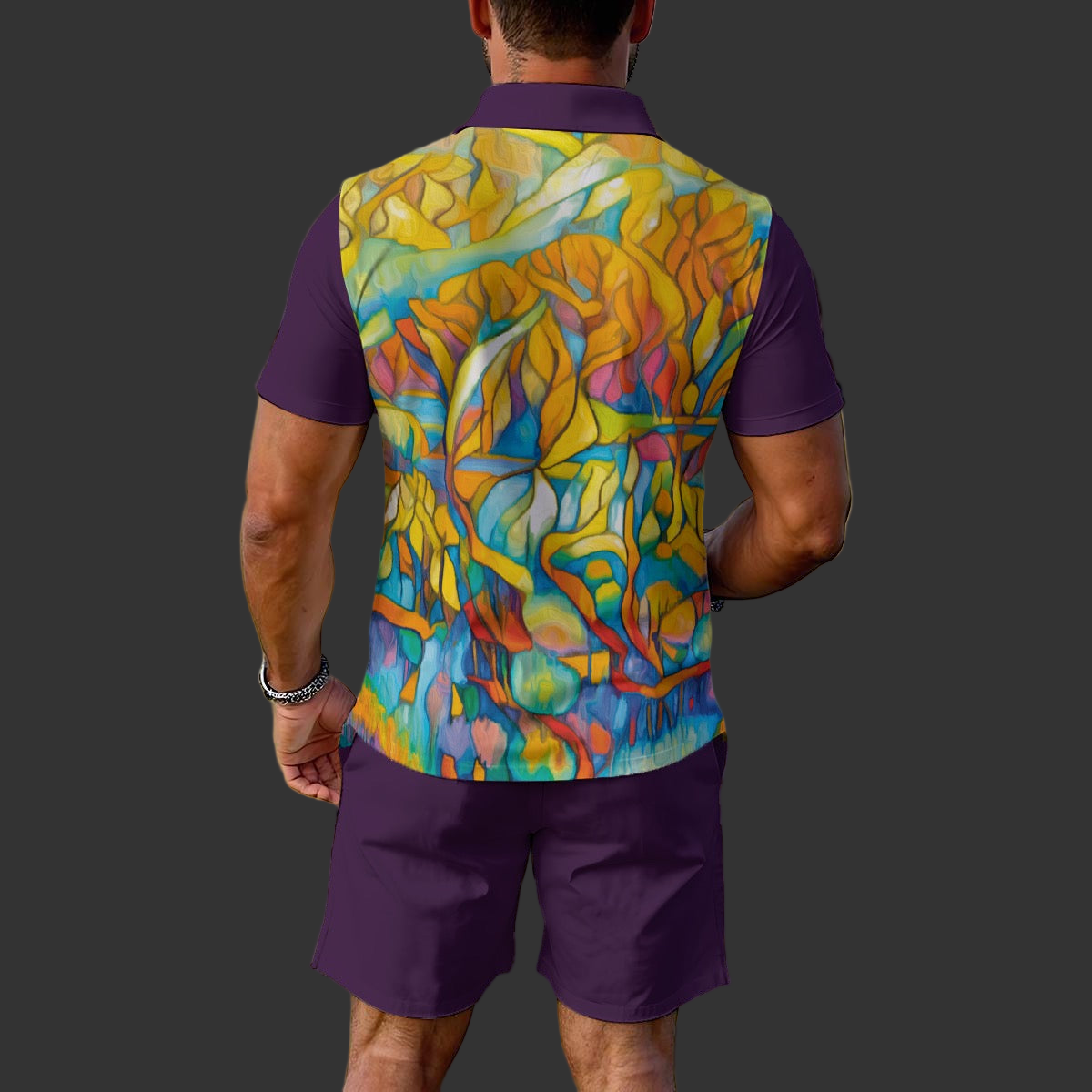 “Sunshine Stained Glass” Men's Polo Sportswear Set