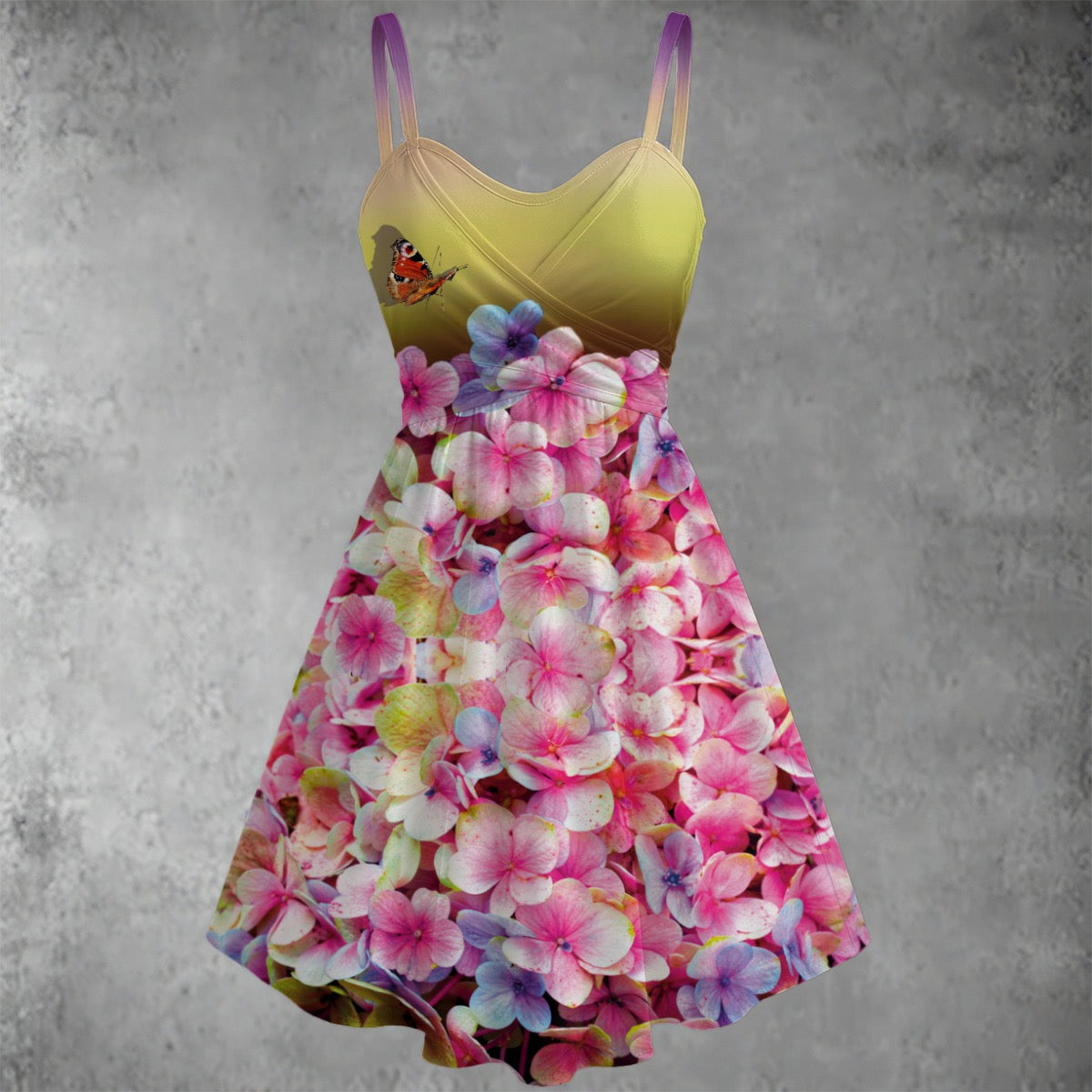 “Hydrangea” Women's Spaghetti Strap Dress