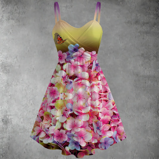 “Hydrangea” Women's Spaghetti Strap Dress