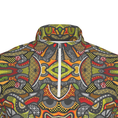 “Zedomina”  Men's Sports Collar Jersey With Long Sleeve| Interlock