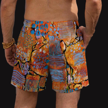 “Azure Canyon” Men's Beach Shorts