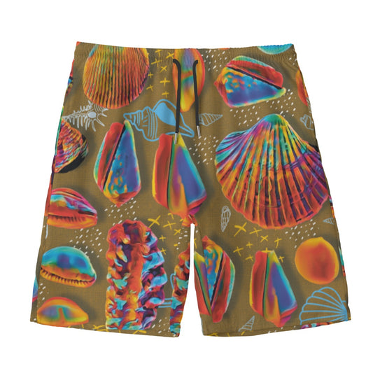 “Peregian Shells” Men‘s Beach Shorts With Lining