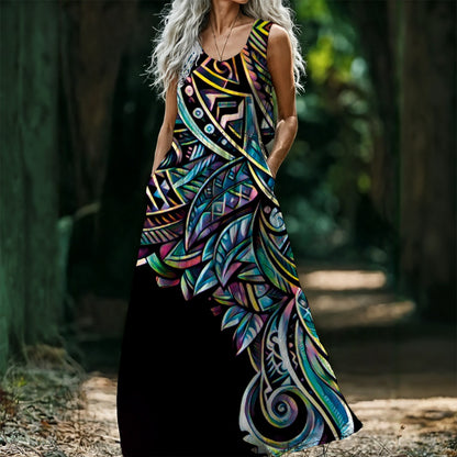“Paua” Women’s Sleeveless Maxi Dress