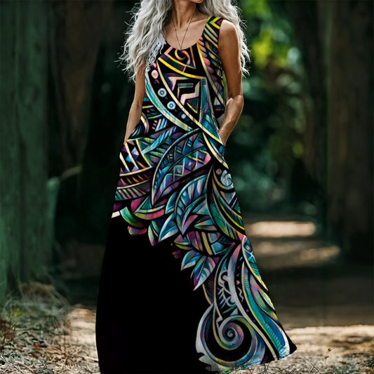 “Paua” Women’s Sleeveless Maxi Dress