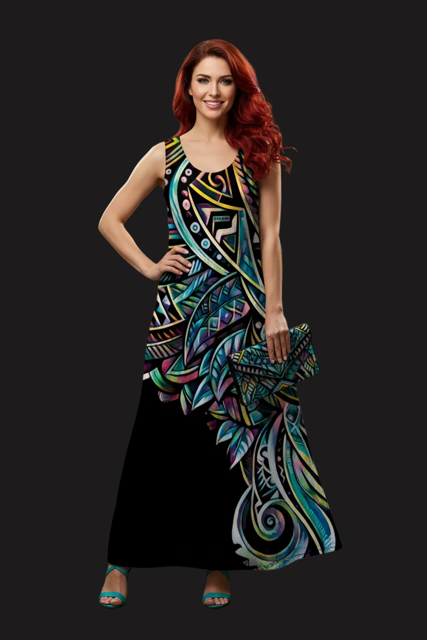 “Paua” Women’s Sleeveless Maxi Dress