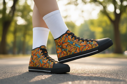 “Bloomfield Ochres”  Men's Black Sole Canvas Shoes