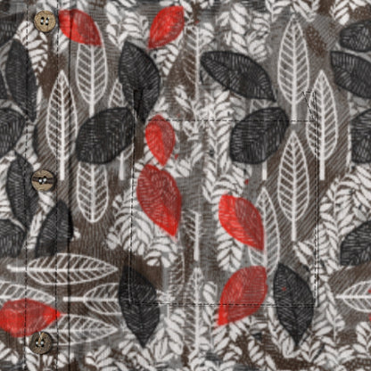 “Foliage Flush” Men's Casual Lapel Long Sleeve Shirt|125GSM Cotton