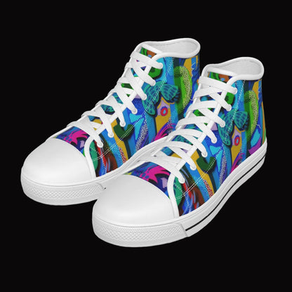 “Labyrinth Blue” Kid's Canvas Shoes