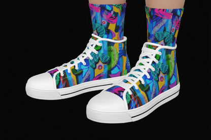 “Labyrinth Blue” Kid's Canvas Shoes