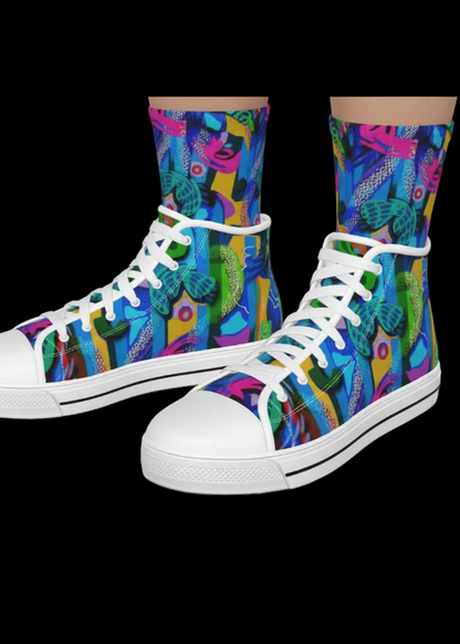“Labyrinth Blue” Kid's Canvas Shoes