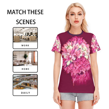 “Hydrangea” Women's Round Neck T-Shirt