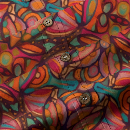 “Bloomfield Scarlet” Men's Casual Lapel Long Sleeve Shirt|125GSM Cotton