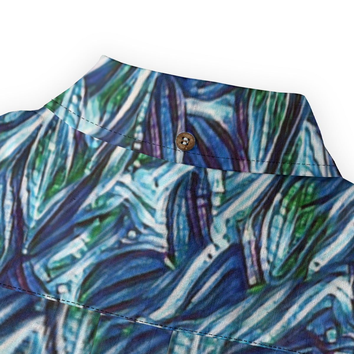 “Sapphire Stream”  Men's Casual Lapel Long Sleeve Shirt|125GSM Cotton