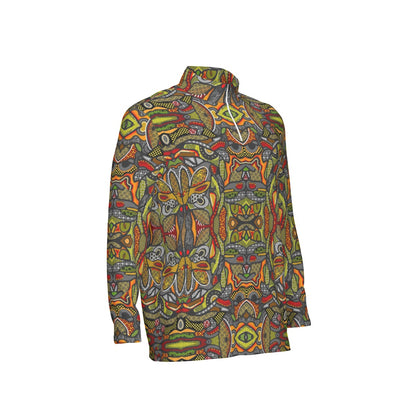 “Zedomina”  Men's Sports Collar Jersey With Long Sleeve| Interlock