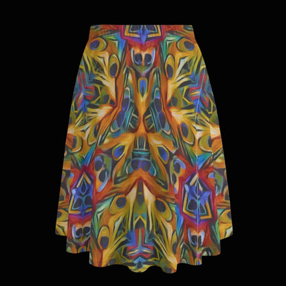 “Exotic Rhythms” Women's Long Maxi Skirt With Pockets