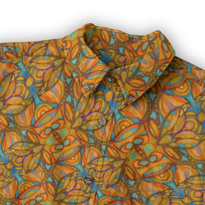 “Bloomfield Ochres” Men's Casual Lapel Long Sleeve Shirt|125GSM Cotton