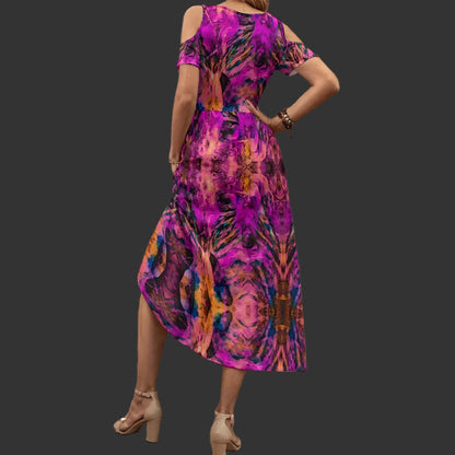 “Passion” Women's V-neck Off-shoulder Dress