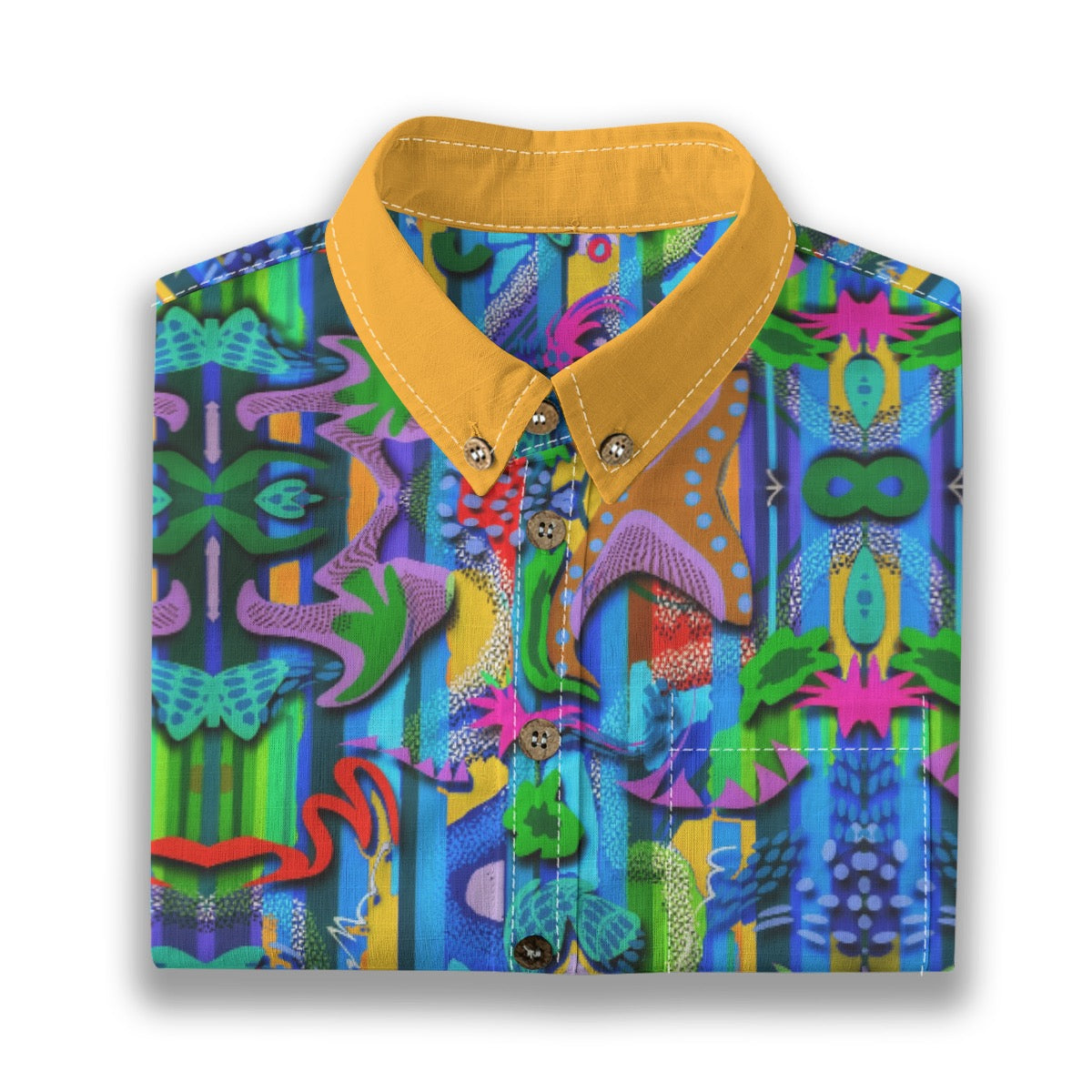 “Labyrinth” Blue Children's Shirt With Pocket | 125GSM Cotton