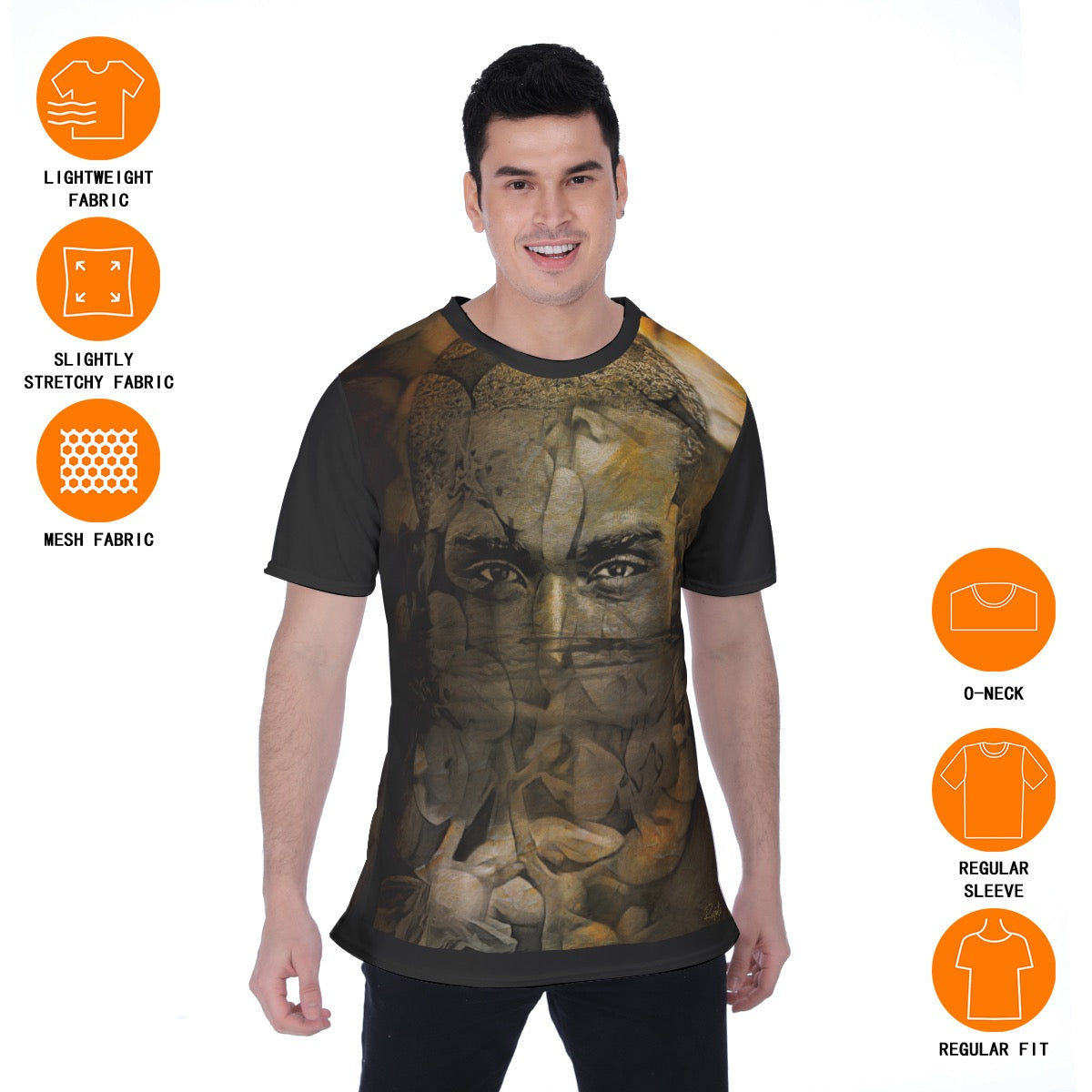 “Poly Flora” Men's T-shirt | Birdseye